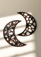 مجموعة من ٦ قطع كوستر ديكور من الخشب بشكل هلال رمض...