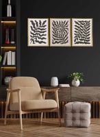 طقم من ٣ لوحات كانفاس على إطار خشبي بتصميم فن تجري...