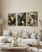 طقم 3 لوحات رسم تجريدي تصميم متوهج