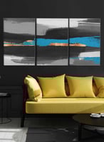 طقم من ٣ لوحات كانفاس على إطار خشبي، تصميم فن الزي...