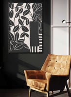 لوحة كانفاس على إطار خشبي بتصميم أوراق شجر