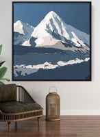 لوحة كانفاس مربع على إطار خشبي، تصميم جبل جليدى، ل...