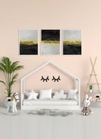 طقم من ٣ لوحات كانفاس على إطار خشبي، تصميم تجريدي...