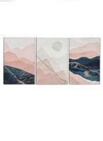 طقم من ٣ لوحات كانفاس على إطار خشبي، تصميم رسم تجر...