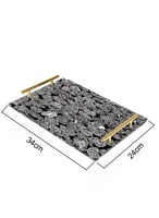 صينية تقديم مصنوعة من الأكريليك مزخرفة بتصميم مجمو...