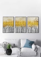 طقم من 3 لوحات كانفاس بتصميم تجريدي