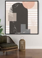 لوحة كانفاس على إطار خشبي بتصميم اشكال ملونه