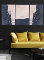 طقم من ٣ لوحات كانفاس على إطار خشبي، تصميم زهور، ل...