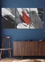 طقم من ٣ لوحات كانفاس على إطار خشبي، تصميم فن زيتي...