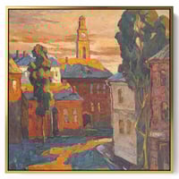 لوحة كانفاس مربع على إطار خشبي، تصميم غروب الشمس ع...