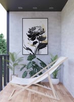 لوحة كانفاس على إطار خشبي، تصميم نمط فنى لزهرة ، ل...