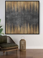 لوحة كانفاس مربع على إطار خشبي، تصميم فن تجريدي، ل...