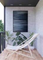 لوحة كانفاس على إطار خشبي، تصميم فن تجريدى ملئ بال...