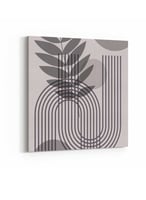 لوحة كانفاس على إطار خشبي بتصميم فن لخطوط و زهور