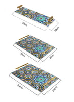 صينية تقديم مصنوعة من الأكريليك بمقابض معدنية ذهبي...