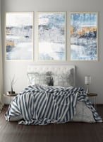 طقم من ٣ لوحات كانفاس على إطار خشبي، تصميم رسم تجر...