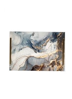 صينية تقديم مصنوعة من الأكريليك بمقابض معدنية ذهبي...