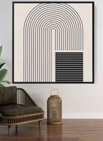 لوحة كانفاس على إطار خشبي بتصميم خطوط منحنية