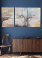 طقم من 3 لوحات كانفاس بتصميم فن زيتي تجريدي