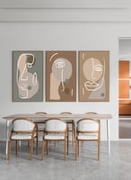 طقم من ٣ لوحات كانفاس على إطار خشبي، تصميم رسم تجر...