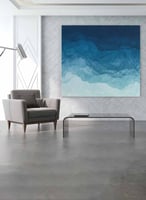 لوحة كانفاس مربع على إطار خشبي، تصميم فن تجريدي لم...