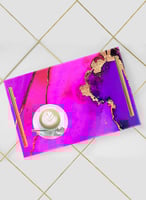 صينية تقديم مصنوعة من الأكريليك مزخرفة بتصميم ملون...