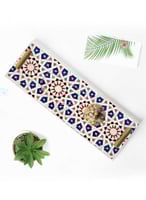 صينية تقديم مصنوعة من الأكريليك بمقابض معدنية ذهبي...