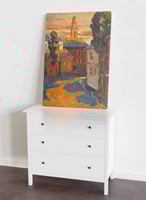 لوحة كانفاس على إطار خشبي، تصميم غروب الشمس على ال...