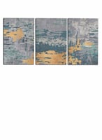 طقم من 3 لوحات كانفاس على إطار خشبي، تصميم ثلاثي،...