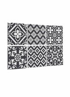 طقم من ٦ لوحات كانفاس مربع على إطار خشبي، تصميم اش...