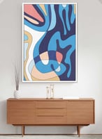 لوحة كانفاس على إطار خشبي بتصميم فن تجريدي