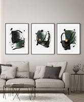 طقم من ٣ لوحات كانفاس على إطار خشبي، تصميم رسم تجر...