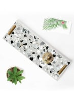 صينية تقديم مصنوعة من الأكريليك بمقابض معدنية ذهبي...