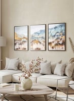 طقم من ٣ لوحات كانفاس على إطار خشبي، تصميم رسم بال...