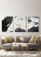 طقم من ٣ لوحات كانفاس على إطار خشبي، تصميم تجريدي،...