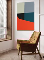 لوحة كانفاس على إطار خشبي بتصميم فن تجريدي