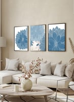 طقم من ٣ لوحات كانفاس على إطار خشبي، تصميم زهور أض...