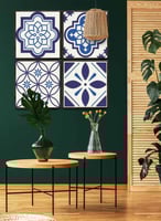 طقم من ٤ لوحات كانفاس مربع على إطار خشبي، تصميم أش...