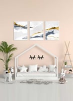 طقم من ٣ لوحات كانفاس على إطار خشبي، تصميم فن زيتي...