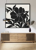 لوحة كانفاس مربع على إطار خشبي، تصميم فن تجريدي لل...