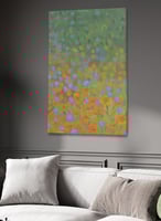 لوحة كانفاس على إطار خشبي بتصميم أزهار ملونة