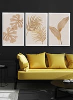 طقم من 3 لوحات كانفاس على إطار خشبي، تصميم رسم لأو...