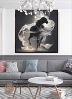 لوحة حصان كبيرة بتصميم حصان راكض