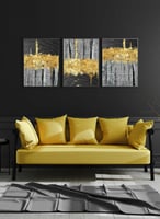 طقم من ٣ لوحات كانفاس على إطار خشبي، تصميم الفن ال...