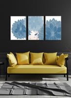 طقم من ٣ لوحات كانفاس على إطار خشبي، تصميم زهور أض...