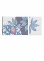 طقم من ٣ لوحات كانفاس على إطار خشبي، تصميم زهور ال...