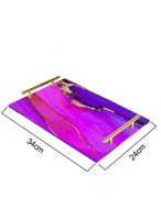 صينية تقديم مصنوعة من الأكريليك مزخرفة بتصميم ملون...