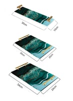 صينية تقديم مصنوعة من الأكريليك بمقابض معدنية ذهبي...