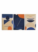 طقم من ٣ لوحات كانفاس على إطار خشبي، تصميم فن تجري...