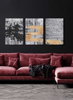 طقم من ٣ لوحات كانفاس على إطار خشبي، تصميم رسم بال...